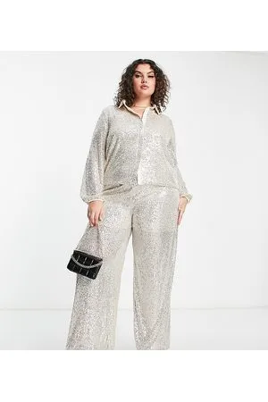 Flounce London Camicia comoda con paillettes in coordinato