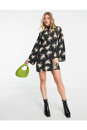 River Island Vestito corto con maniche svasate a fiori