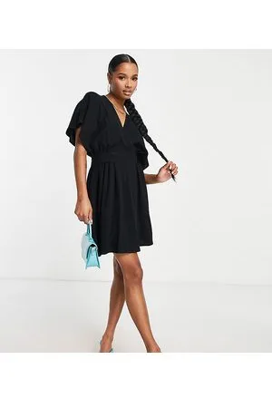 Flounce London Vestito corto in raso con maniche a kimono