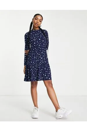 Pieces® Vestito lungo a maniche lunghe con stampa