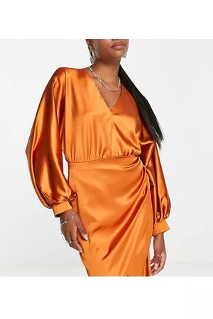 Flounce London Vestito corto drappeggiato in raso bruciato
