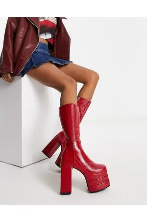 Lamoda Stivali con plateau coccodrillo