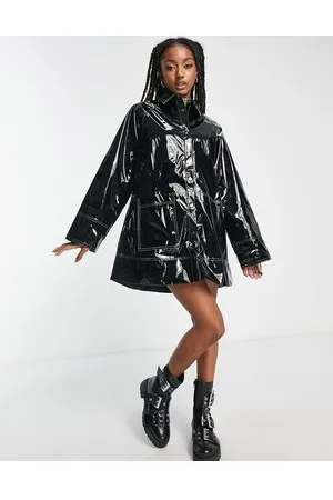 ASOS Vestito camicia corto oversize lucido effetto pelle