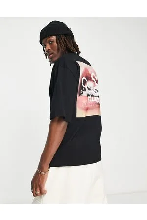 COLLUSION T-shirt nera con stampa fotografica sul retro