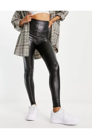 COLLUSION Leggings neri spalmati
