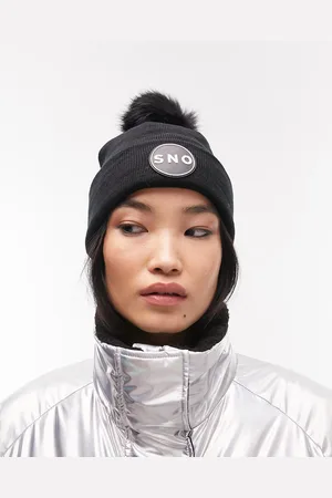 Topshop Sno - Berretto da sci con pompon di pelliccia