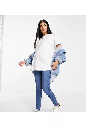 ASOS ASOS DESIGN Maternity - Ultimate - Jeans skinny medio autentico con fascia sotto il pancione