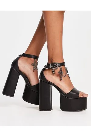 Lamoda Sandali neri con plateau e catenina - In esclusiva per ASOS
