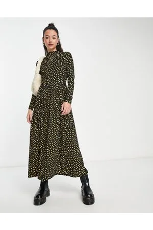 Pieces® Vestito lungo accollato con stelle dorate