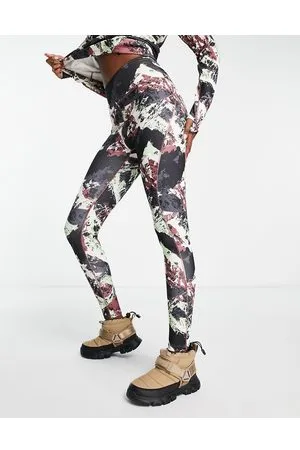 The North Face Ski Dragline - Leggings base layer isolanti con stampa di cime di montagna
