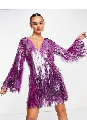 ASOS Vestito corto avvolgente in paillettes con laccetto