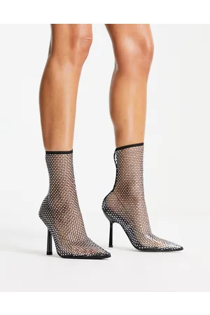 ASOS Elite - Stivaletti alla caviglia neri con brillantini e tacco