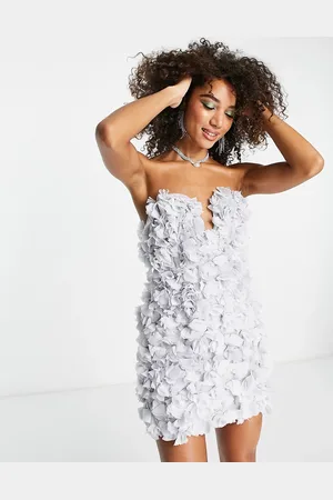 ASOS Vestito corto stile corsetto con scollo profondo e dettaglio floreale