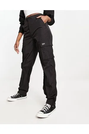 Dr Denim Faye - Pantaloni cargo in nylon neri cromati