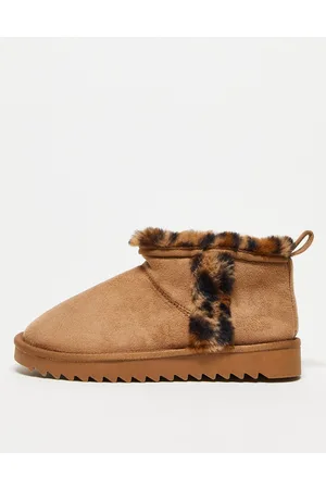 ASOS Zuric - Pantofole a stivaletto color castagna e leopardate
