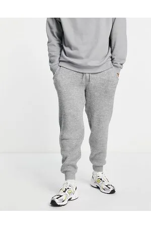 ASOS Joggers in morbida maglia a coste grigia in coordinato