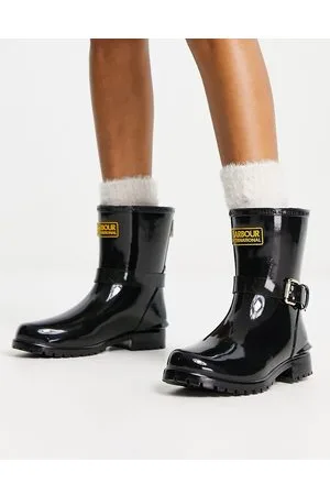 Barbour Mugello - Stivaletti da pioggia corti stile motociclista, colore lucido