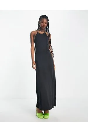 Weekday Deep - Vestito lungo allacciato al collo con schiena scoperta chiaro