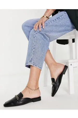 ASOS Motto - Sabot bassi neri con catenina