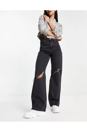 Dr Denim Echo - Jeans a gamba dritta neri con strappi
