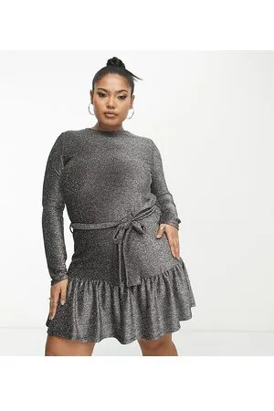 River Island Vestito corto morbido glitterato