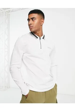 Barbour Adisham - Polo a maniche lunghe in tinta unita bianca