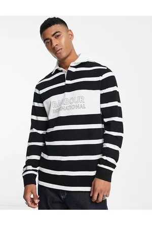 Barbour Solar - Polo a maniche lunghe nera a righe