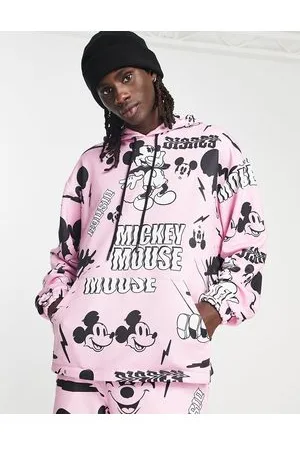 ASOS Punk Mickey - Felpa con cappuccio con stampe Disney in coordinato