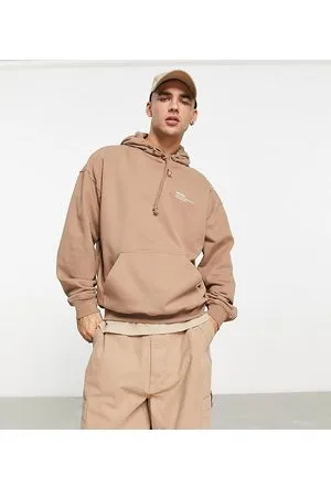 Dr Denim Damien - Felpa con cappuccio marrone torrone con logo sul petto - In esclusiva per ASOS