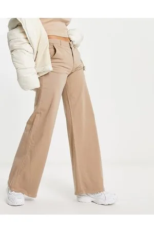 Urban classics Pantaloni a vita alta con fondo ampio beige