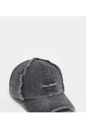COLLUSION Unisex - Cappello lavaggio acido effetto invecchiato con logo