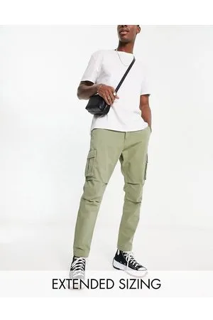 ASOS Pantaloni cargo affusolati salvia con tasche 3D