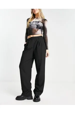 ONLY Pantaloni sartoriali a vita bassa larghi neri