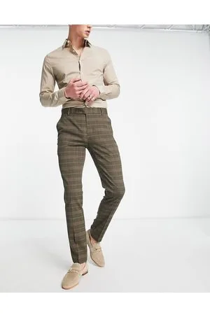 Bolongaro Pantaloni da abito marroni a quadri