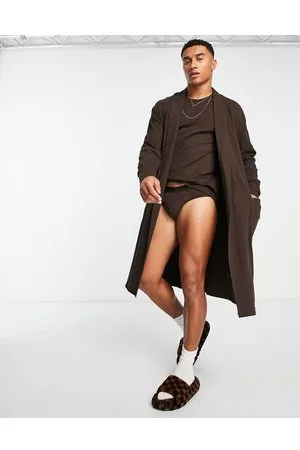 ASOS Vestaglia da casa in cotone a coste tono su tono