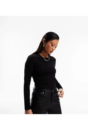 ASOS ASOS DESIGN Petite - Ultimate - Maglietta slim fit a maniche lunghe in cotone nera