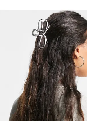 DesignB London Fermaglio per capelli argentato con dettaglio a fiocco