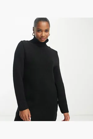 ASOS ASOS DESIGN Petite - Vestito corto accollato nero
