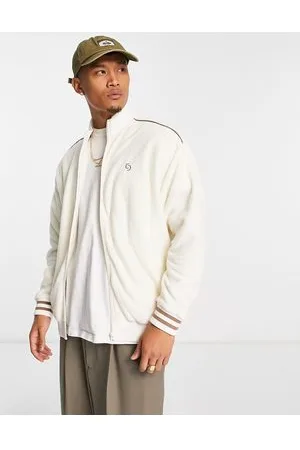 ASOS Giacca sportiva oversize in spugna con dettaglio con pannello, colore sporco