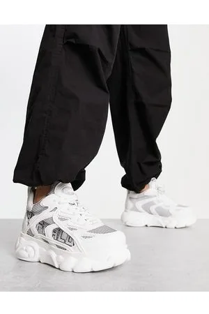Buffalo Cloud Grid - Sneakers bianche con suola platform