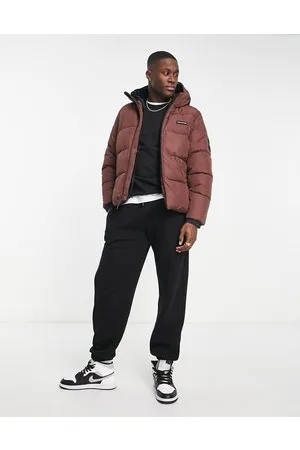 Hollister Piumino marrone comodo con cappuccio