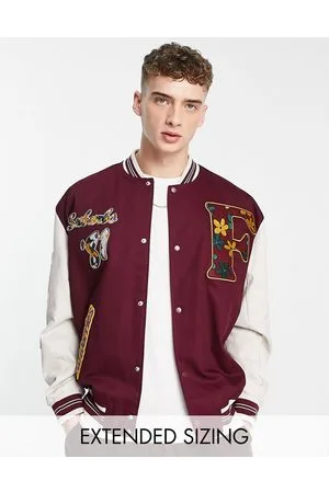 ASOS Giacca college oversize rossa con stemmi