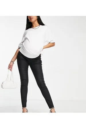 ASOS ASOS DESIGN Maternity - Ultimate - Jeans skinny neri spalmati