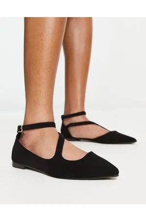 Truffle Collection Ballerine a punta nere con fascette
