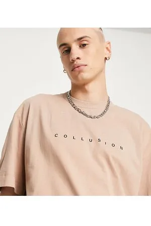 COLLUSION T-shirt color cuoio con logo