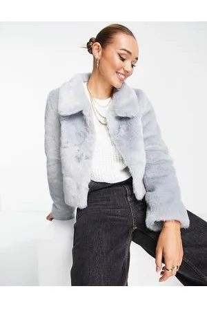 Unreal Fur Giacca in pelliccia sintetica azzurra