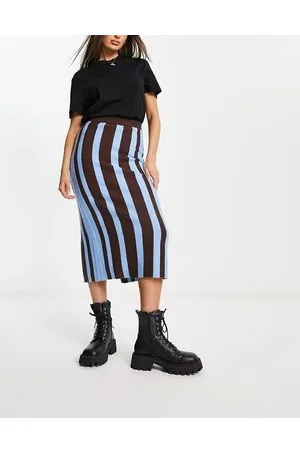 Urban Revivo Gonna midi in maglia a righe