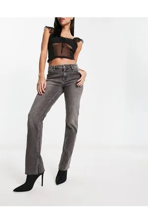 NA-KD X Moa Mattsson - Jeans scuro con spacco