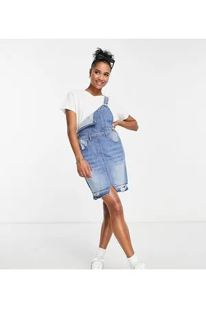 Parisian Vestito salopette in denim azzurro