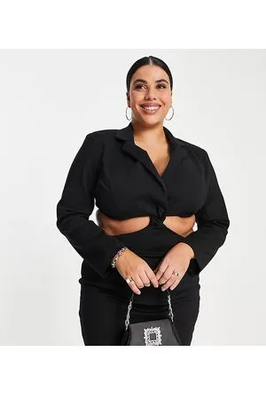 Simmi London Simmi Plus - Vestito blazer corto con incrocio e cut-out sul davanti